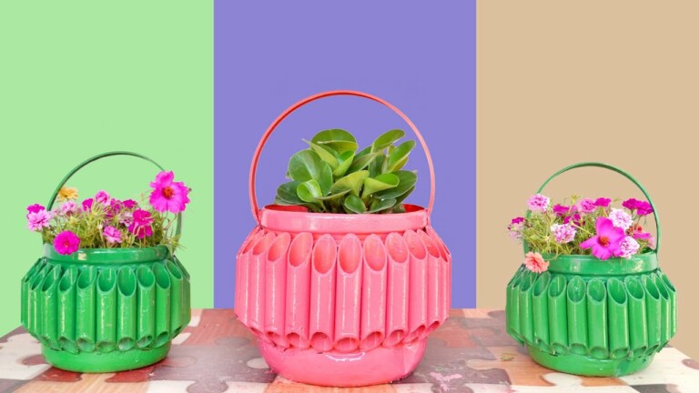 Super Cool Ideas, DIY Beautiful Flower Pots from Plastic Bottles and PVC Pipes