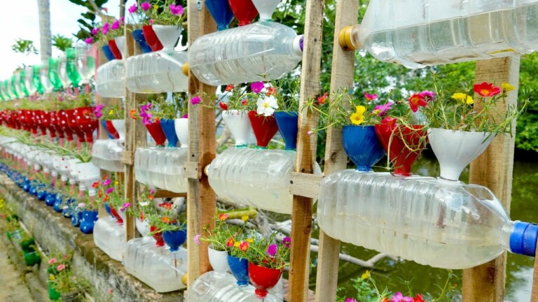Amazing Plastic Bottle Vertical Garden Ideas, DIY Vertical Gardening | T&V Home Garden